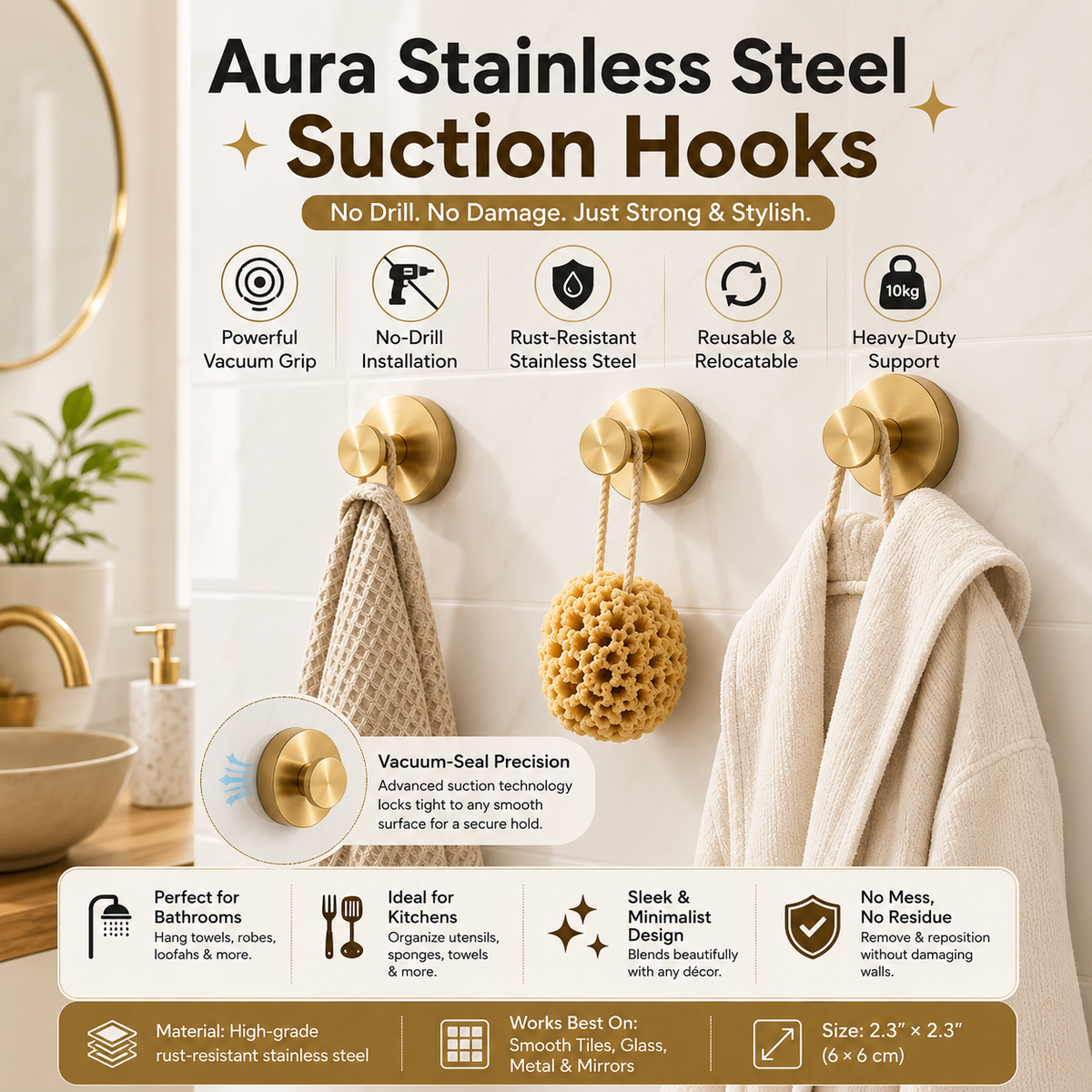 Stainless Steel Suction Hooks