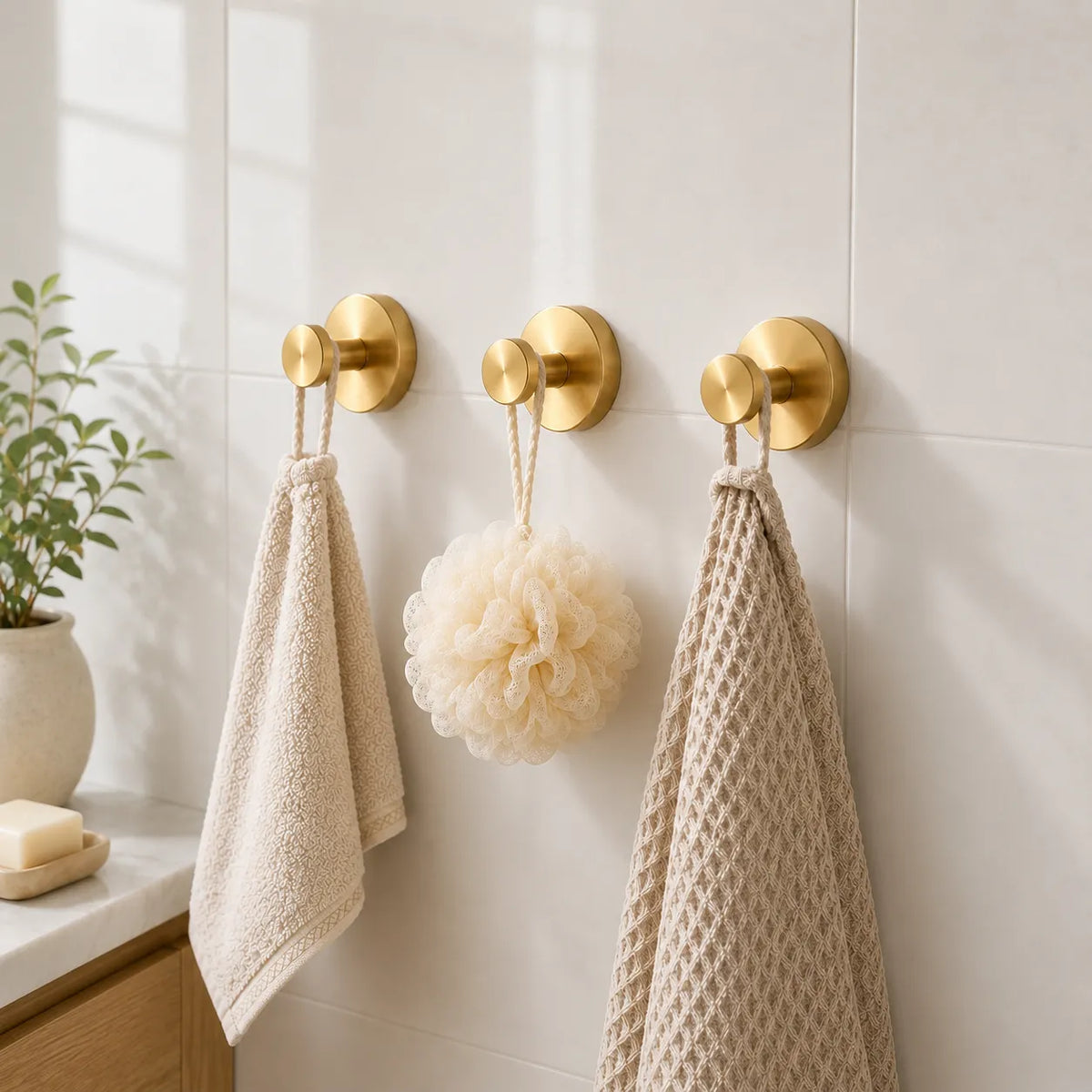 Aura Gold Stainless Steel Suction Hooks